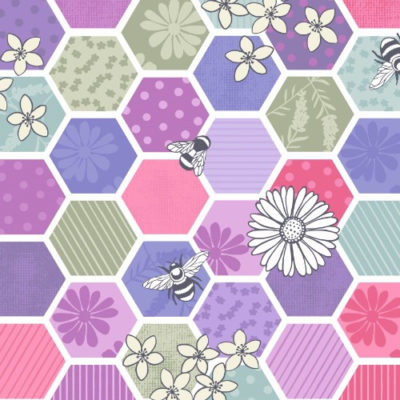 Bee Hexagons Pink